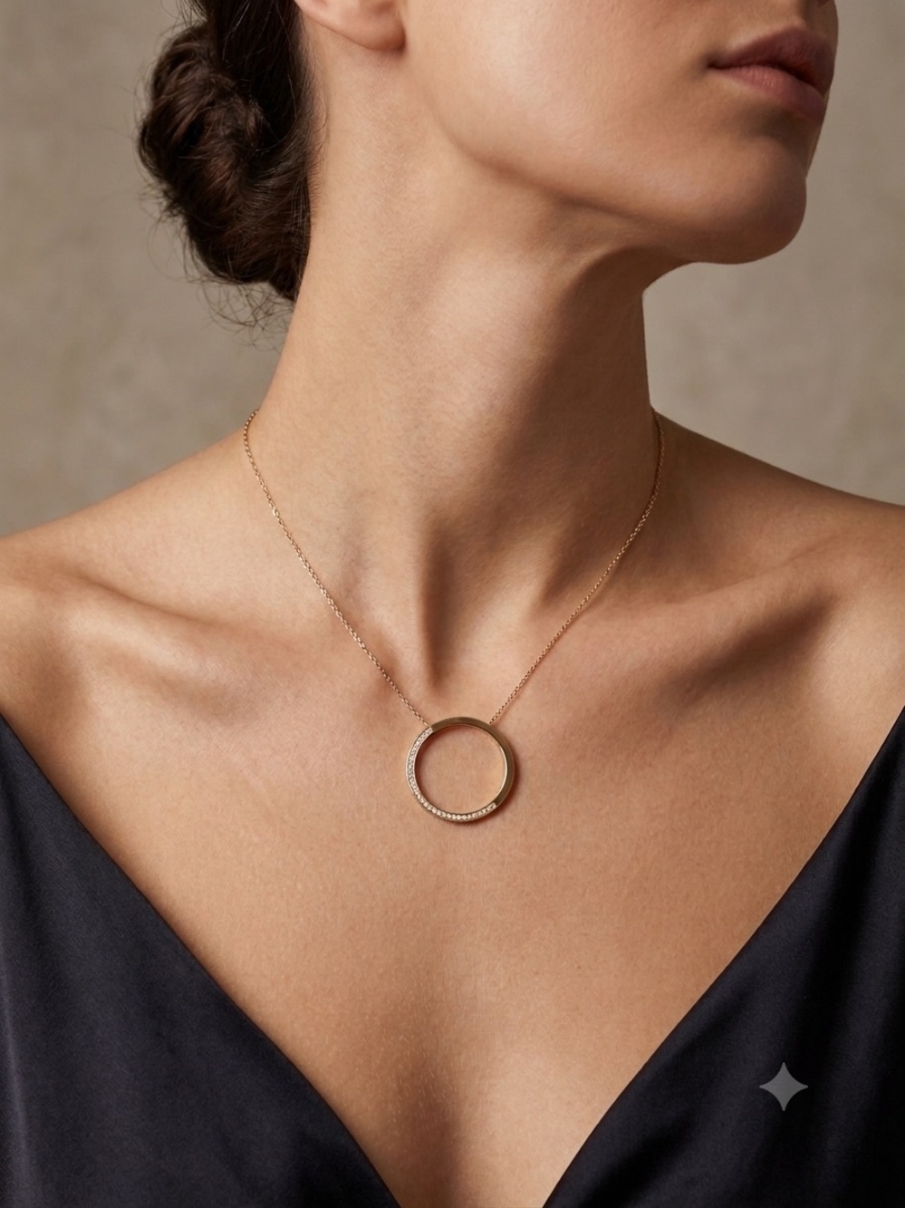 Michael Kors Gold Circle Pendant Necklace